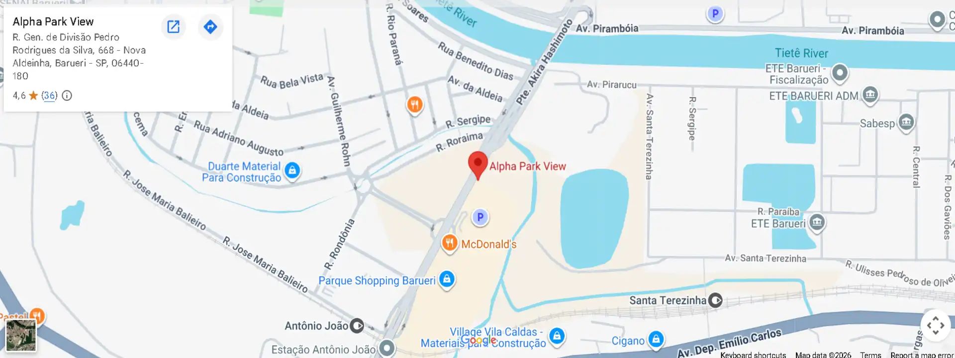 Prévia do Google Maps — clique para interagir